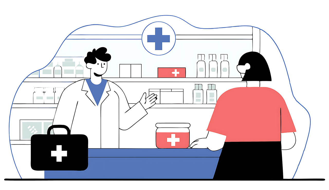 Dibujo farmacia rural