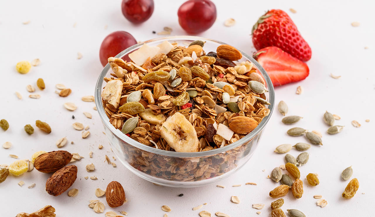 bol de avena y frutos secos