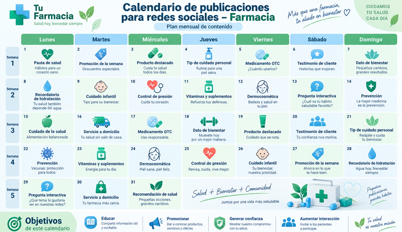 Calendario de redes sociales en la farmacia: ¿qué contenidos publicar según la temporada?